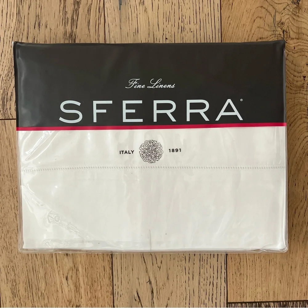 NEW Sferra Fiona 3200 Twin Duvet Cover $340 White Sateen 100% Egyptian Cotton